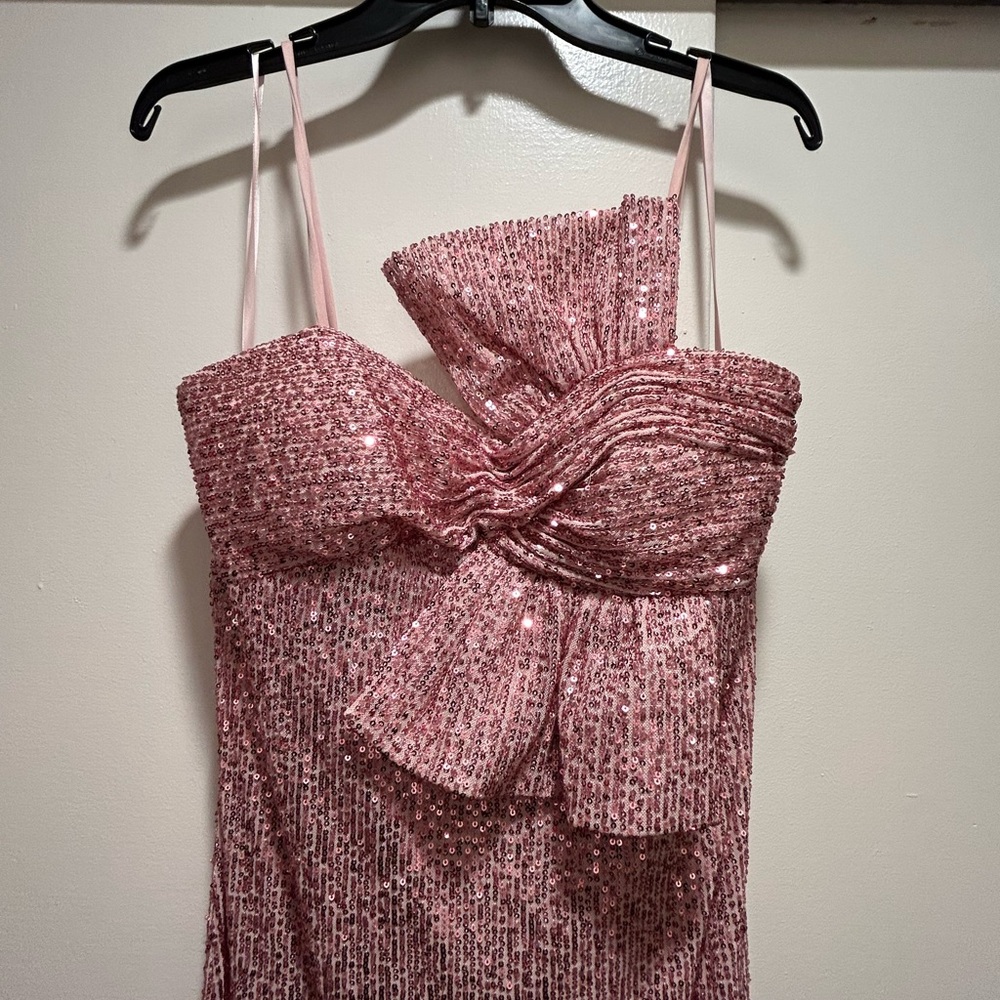 Pink Sequin Strap Dress